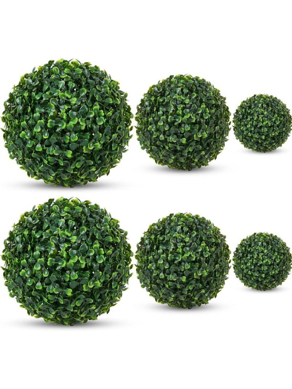 6 Pack Faux Topiary Balls Set - 4''/7''/9'' Decorative Greenery for Home
